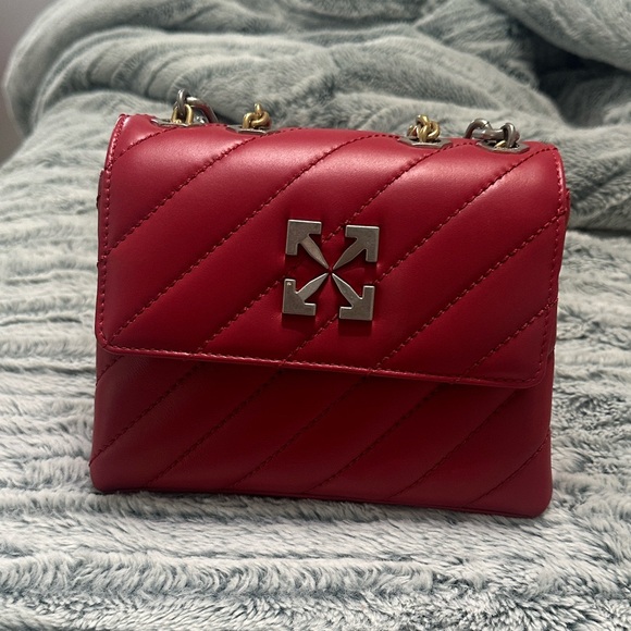 Off White Red Jackhammer 19 Quilted Chain Shoulder Bag - Picture 3 of 17